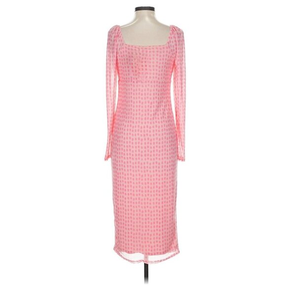 House of Aama Black History Sweetheart Pink Polka Dot Mesh Dress Sz XXL 2X Plus - Picture 8 of 15